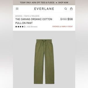 Everlane THE CANVAS ORGANIC COTTON PULL-ON PANT